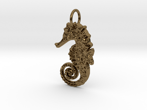 Seahorse Pendant in Polished Bronze