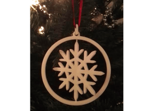 Gyroscopic Snowflake Ornament 80mm in White Processed Versatile Plastic