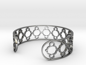 Mandelbrot Uno Bracelet 7in (18cm) in Fine Detail Polished Silver