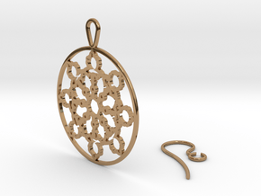 Mandelbrot Web Earring in Polished Brass