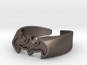 Bat Man Ring 2 in Polished Bronzed Silver Steel
