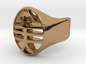 Fish Skeleton Ring in Polished Brass