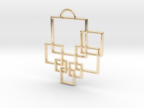 Squares Pendant in 14K Yellow Gold