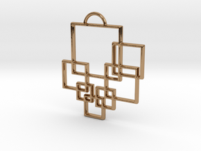 Squares Pendant in Polished Brass