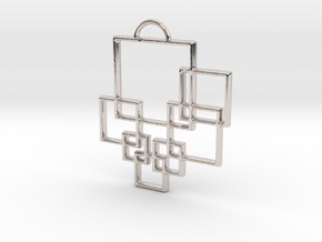 Squares Pendant in Rhodium Plated Brass