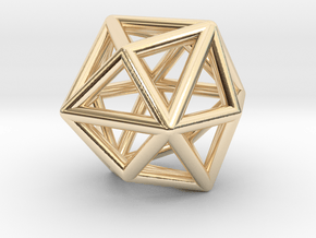 0331 Tetrakis Hexahedron E (a=1cm) #001 in 14K Yellow Gold
