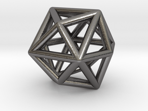 0331 Tetrakis Hexahedron E (a=1cm) #001 in Polished Nickel Steel