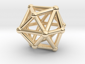0332 Tetrakis Hexahedron V&E (a=1cm) #002 in 14K Yellow Gold