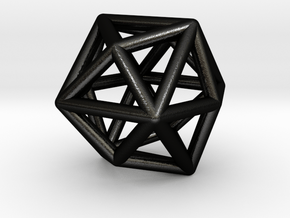 0331 Tetrakis Hexahedron E (a=1cm) #001 in Matte Black Steel