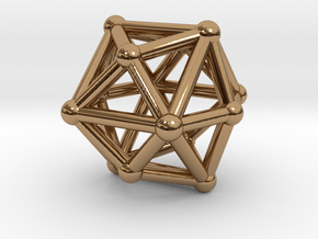 0332 Tetrakis Hexahedron V&E (a=1cm) #002 in Polished Brass