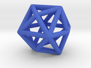 0331 Tetrakis Hexahedron E (a=1cm) #001 in Blue Processed Versatile Plastic