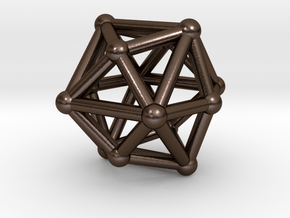 0332 Tetrakis Hexahedron V&E (a=1cm) #002 in Polished Bronze Steel