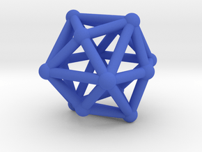 0332 Tetrakis Hexahedron V&E (a=1cm) #002 in Blue Processed Versatile Plastic