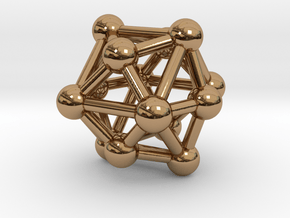 0333 Tetrakis Hexahedron V&E (a=1cm) #003 in Polished Brass