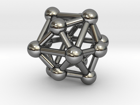 0333 Tetrakis Hexahedron V&E (a=1cm) #003 in Fine Detail Polished Silver