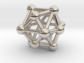 0333 Tetrakis Hexahedron V&E (a=1cm) #003 in Rhodium Plated Brass