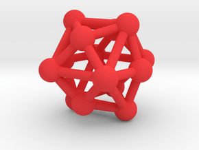 0333 Tetrakis Hexahedron V&E (a=1cm) #003 in Red Processed Versatile Plastic