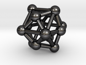 0333 Tetrakis Hexahedron V&E (a=1cm) #003 in Polished and Bronzed Black Steel