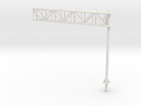 HO Scale Sign Cantilever in White Natural Versatile Plastic