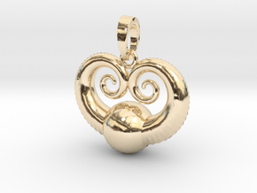 Sea World Pendant in 14k Gold Plated Brass