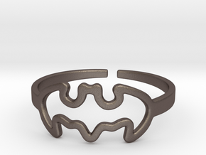 Bat Man Ring 3 in Polished Bronzed Silver Steel