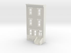 N SCALE ROW HOUSE FRONT 3S REV  in White Natural Versatile Plastic