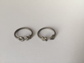 Stackable 2 parts ring (Medium/small) in Polished Nickel Steel