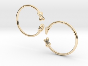 Stackable 2 parts ring (Medium/small) in 14k Gold Plated Brass