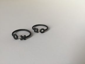 2 part stack rings (Medium, small) in Matte Black Steel