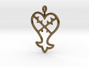 Kingdom Hearts Pendant in Polished Bronze
