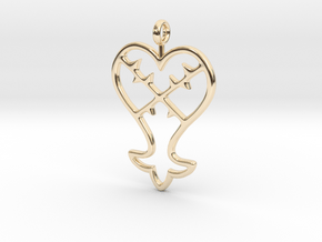 Kingdom Hearts Pendant in 14k Gold Plated Brass