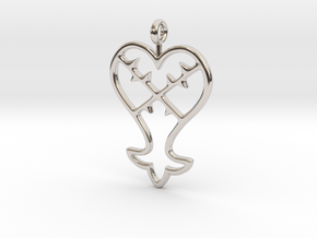 Kingdom Hearts Pendant in Rhodium Plated Brass