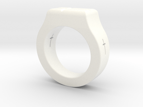 Holy Cross Ring in White Processed Versatile Plastic