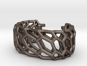 Voronoi-Armrreif 80100 in Polished Bronzed Silver Steel