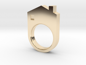 House Ring in 14k Gold Plated Brass