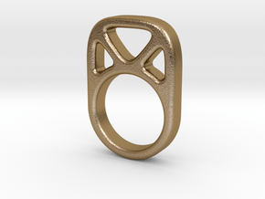 Anillo 4 in Polished Gold Steel