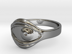 Eye ring(Japan 10,USA 5.5,Britain K)  in Fine Detail Polished Silver