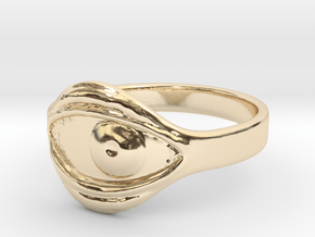 Eye ring(Japan 10,USA 5.5,Britain K)  in 14k Gold Plated Brass