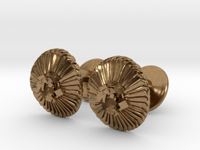 Coccolithus Cufflinks - Science Jewelry in Natural Brass