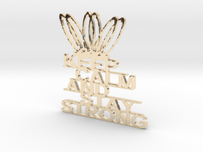 KEEP CLAM AND STAY STRONG KEYCHAINS in 14K Yellow Gold
