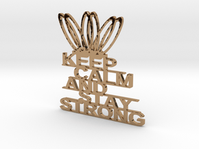 KEEP CLAM AND STAY STRONG KEYCHAINS in Polished Brass