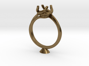 CD248 - Jewelry Engagement Ring 3D Printed Wax Res in Polished Bronze