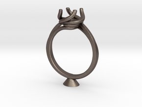 CD248 - Jewelry Engagement Ring 3D Printed Wax Res in Polished Bronzed Silver Steel