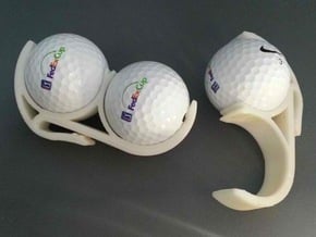 Golf Ball Belt Clip in White Natural Versatile Plastic