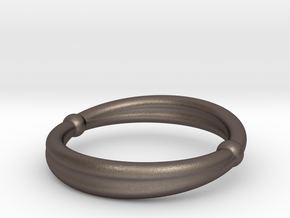 手環  wristband in Polished Bronzed Silver Steel