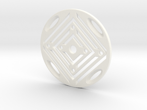 Geometric Coaster in White Processed Versatile Plastic
