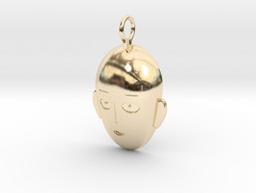 Saitama Face Pendant in 14k Gold Plated Brass