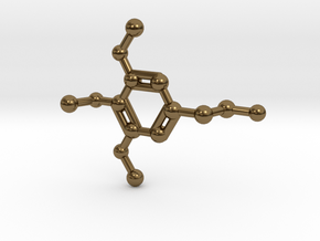 Mescaline Molecule Necklace Keychain in Polished Bronze