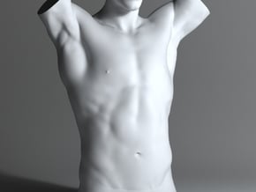 Man Body Part 003 scale in 4cm in White Processed Versatile Plastic