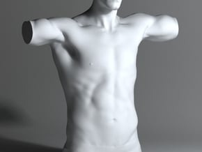 Man Body Part 004 scale in 4cm in White Processed Versatile Plastic